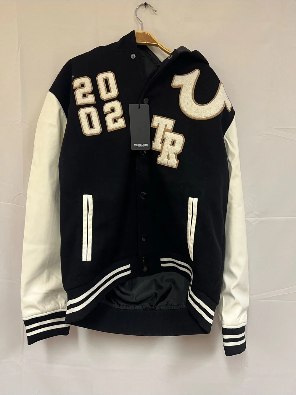 NEW True Religion Hooded Varsity Jacket size: L